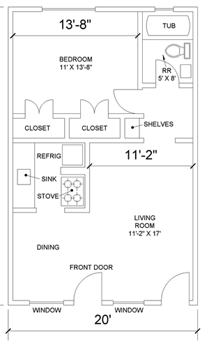 One Bedroom / One Bath - 750 Sq. Ft.*